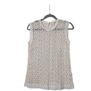 Women's Solitare sleeveless knit top, off white, size S